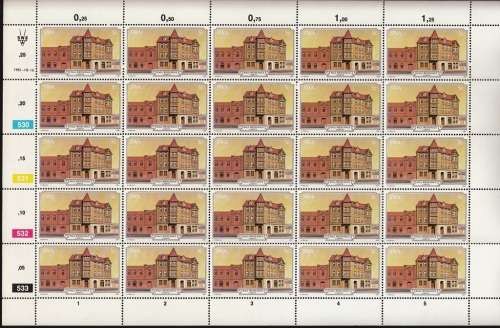SWA 1981: LUDERITZ BUILDINGS FULL SET FULL SHEETS OF 25 MNH (SACC 390-393)