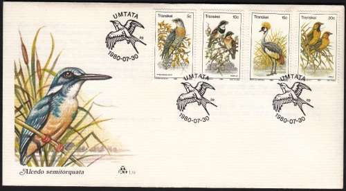 TRANSKEI FDC 1.19 1980: BIRDS (SACC 75-78)