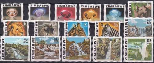 ZIMBABWE 1980: DEFINITIVE ISSUE FULL SET OF 16 MNH (SG 576-590)