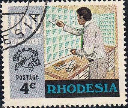 RHODESIA 1974: UNIVERSAL POSTAL UNION FULL SET CTO (SACC 272-275)
