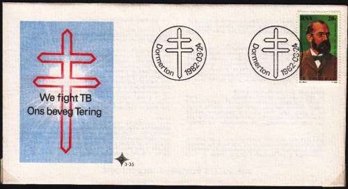 RSA 1982: OFFICIAL FDC 3.35 - CENTENARY OF DISCOVERY OF TUBERCLE BACILLIUS BY DR ROBERT KOCH