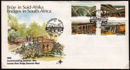 RSA 1984: OFFICIAL FDC 4.9 - S. A. BRIDGES - SOMERSET WEST POSTMARK