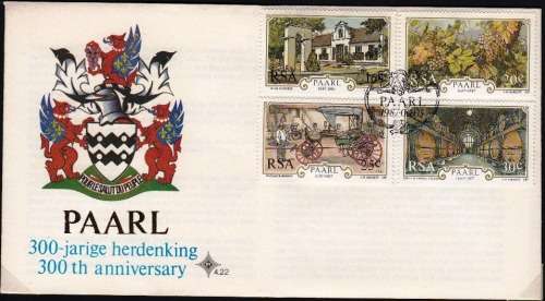 RSA 1987: OFFICIAL FDC 4.22 - 300th ANNIVERSARY OF PAARL