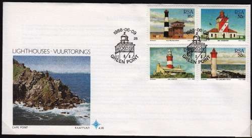 RSA 1988: OFFICIAL FDC 4.26 - LIGHTHOUSES