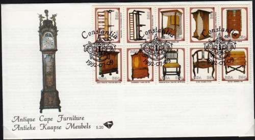 RSA 1992: OFFICIAL FDC 5.20 ANTIQUE CAPE FURNITURE