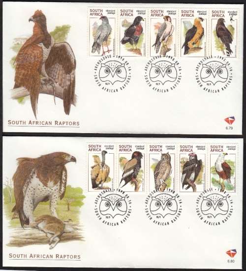 RSA 1998: OFFICIAL FDC 6.79 and 6.80 - SOUTH AFRICAN RAPTORS