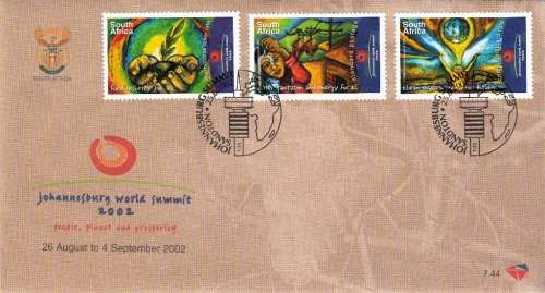 RSA OFFICIAL FDC 7.44 2002: WORLD SUMMIT FOR SUSTAINABLE DEVELOPMENT (2nd ISSUE)
