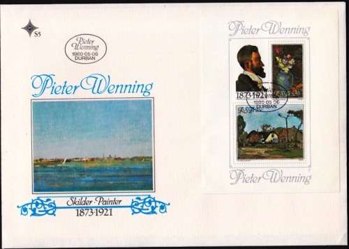 RSA 1980: OFFICIAL FDC S5 - TRIBUTE TO PIETER WENNING - MINIATURE SHEET