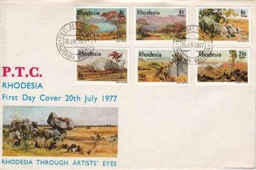 RHODESIA FDC 1977: RHODESIA THROUGH ARTISTS EYES - UNADDRESSED