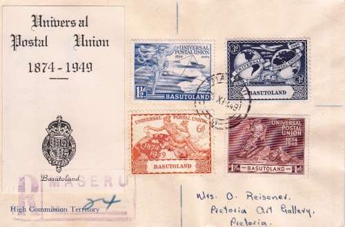 BASUTOLAND FDC 1949 75th ANNIVERSARY OF THE UPU