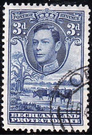 BECHUANALAND PROTECTORATE 1938: KGVI DEFINITIVE ISSUE 3d USED (SACC 117)