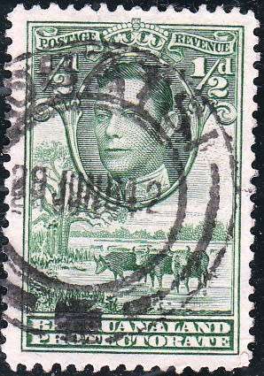 BECHUANALAND PROTECTORATE 1938: KGVI DEFINITIVE ISSUE ½d USED (SACC 113)