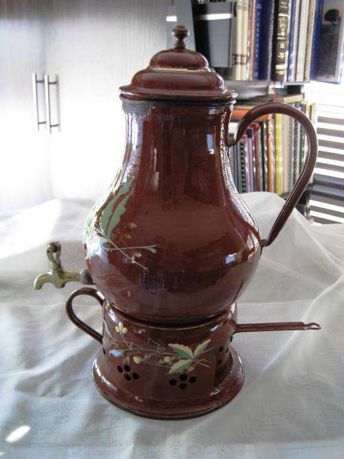 ANTIQUE DECORATIVE COFFEE KETTLE AND WARMER