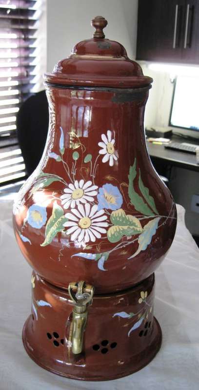 ANTIQUE DECORATIVE COFFEE KETTLE AND WARMER