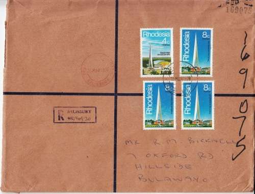 RHODESIA REG. COVER 1978: SALISBURY CDX