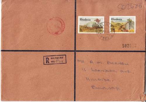 RHODESIA REG. COVER 1977: SALISBURY CDX