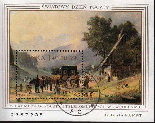 POLAND 1996: POSTAL MUSEUM 1.20zł SOUVENIR SHEET CTO