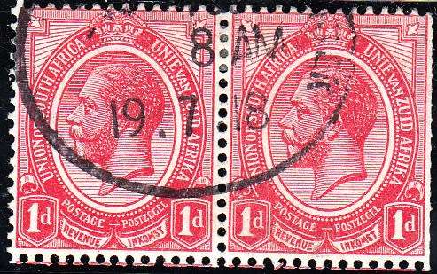 GERMAN SWA 1915: FORERUNNERS 1d PAIR USED (SACC 3) - `WINDH`OEK CDX