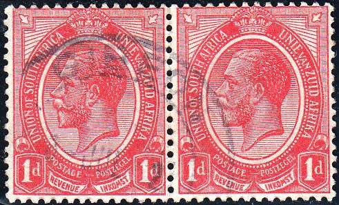 GERMAN SWA 1915: FORERUNNERS 1d PAIR USED (SACC 3) - GIBEON CDX