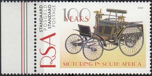 RSA 1997: 100 YEARS OF MOTORING IN S.A. 70c MARGINAL STRAMP MNH (SACC 996)