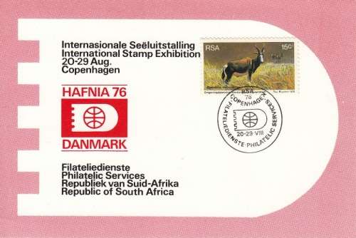 RSA DATE-STAMP CARD 1976: INTERNATIONAL STAMP EXHIBITION DENMARK