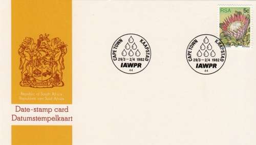 RSA DATE-STAMP CARD 1982: WATER CONGRESS - CAPE TOWN