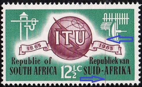 RSA 1965: ITU CENTENARY 12½c MNH (SACC 251) - VARIETY SEE BELOW