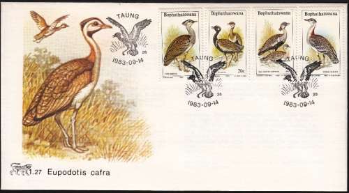BOPHUTHATSWANA 1983: FDC 1.27  BIRDS OF THE VELD