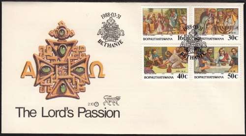 BOPHUTHATSWANA FDC 2.10 1988: EASTER STAMPS (7th SERIES)