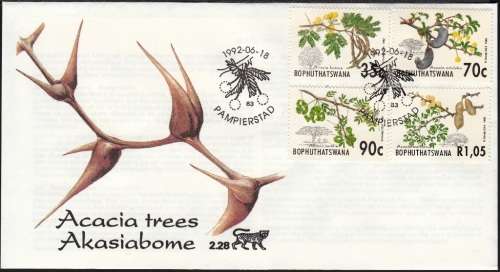 BOPHUTHATSWANA 1992: OFFICIAL FDC 2.28 - ACACIA TREES