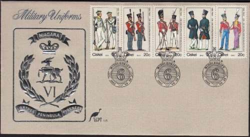 CISKEI FDC 1.8 1983: BRITISH MILITARY UNIFORMS