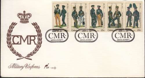 CISKEI 1984: OFFICIAL FDC 1.12 - BRITISH MILITARY UNIFORMS (2nd series)