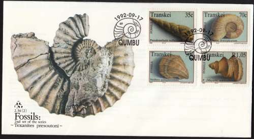 TRANSKEI 1992: OFFICIAL FDC 2.34 - FOSSILS (2nd)