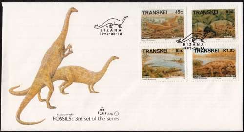 TRANSKEI 1993: OFFICIAL FDC 2.36 - FOSSILS (3rd)