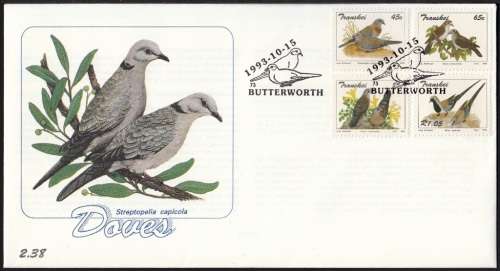 TRANSKEI 1993: OFFICIAL FDC 2.38 - DOVES