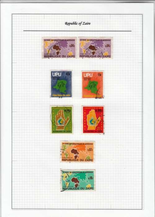 WORLD STAMPS - REPUBLIC OF ZAIRE 56 USED STAMPS