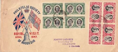 SOUTHERN RHODESIA FDC 1947 ROYAL VISIT - ADDRESSED