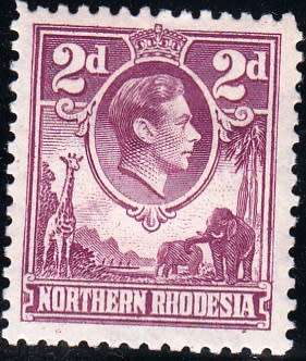 NORTHERN RHODESIA 1951: KGVI DEFINITIVE ISSUE 2d MH (SACC 33)