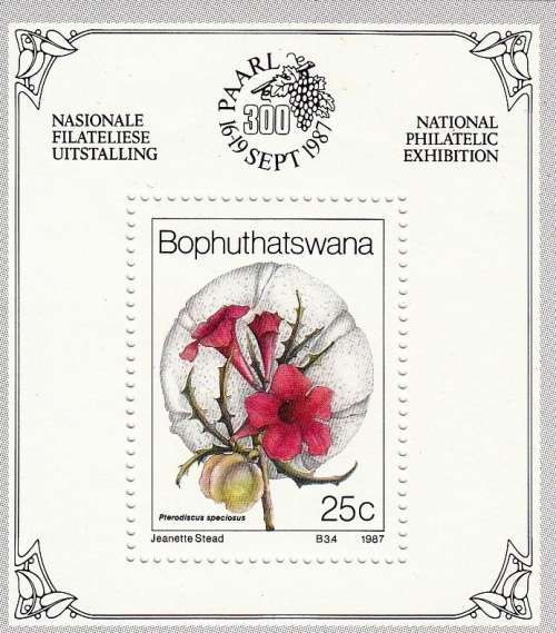 BOPHUTHATSWANA 1987 FOUNDATION MINIATURE SHEET - WILD FLOWERS MNH (SACC 188a)