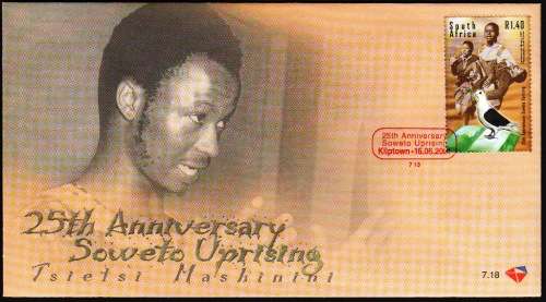 RSA 2001: OFFICIAL FDC 7.18 2th ANIVERSARY OF SOWETO UPRISING