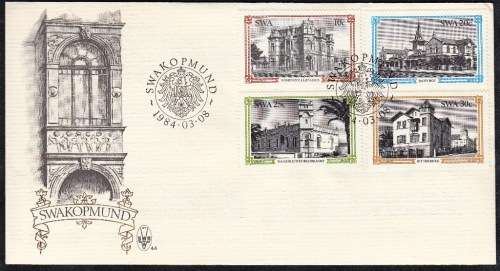 SWA OFFICIAL FDC#44 1984: HISTORIC BUILDINGS OF SWAKOPMUND
