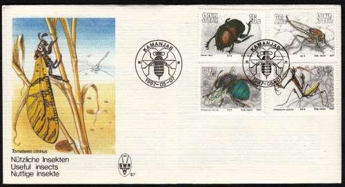 SWA 1987: FDC 57 - USEFUL INSECTS