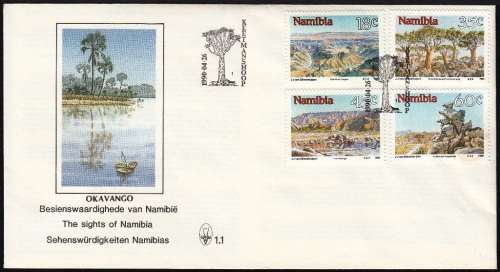 NAMIBIA 1990: OFFICIAL FDC 1.1 - THE SIGHTS OF NAMIBIA