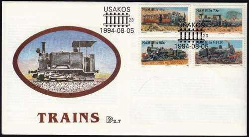 NAMIBIA 1994: FDC 2.7 - STEAM LOCOMOTIVES