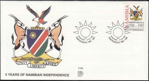 NAMIBIA 1995: FDC 2.8a - 5 YEARS OF INDEPENDENCE
