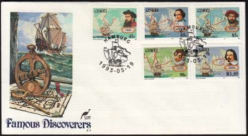 CISKEI 1993: OFFICIAL FDC 2.7 - FAMOUS DISCOVERERS