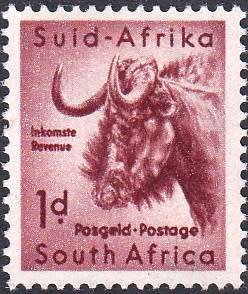 UNION 1960: DEF. ISSUE 1d Wildebeest TYPE II (ARMS WMK) MNH (SACC 170a)