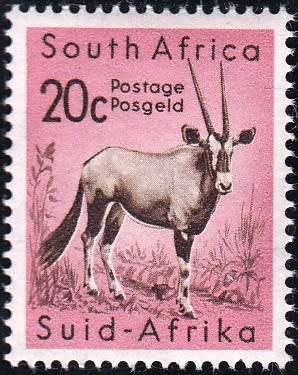 UNION 1961: DEFINITIVE ISSUE 20c GEMSBOK MNH (SACC 194)