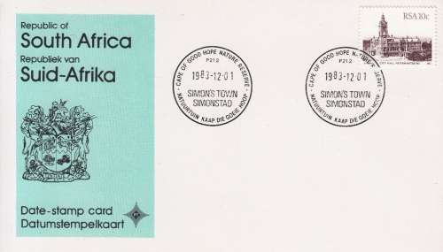 RSA DATE-STAMP CARD#P21.2 1983: CAPE OF GOOD HOPE NATURE RESERVE