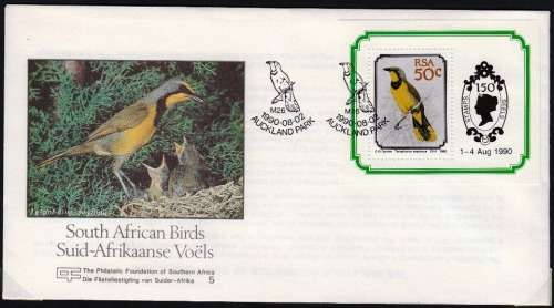 RSA FOUNDATION COVER 1990: S.A. BIRDS - MINISHEET